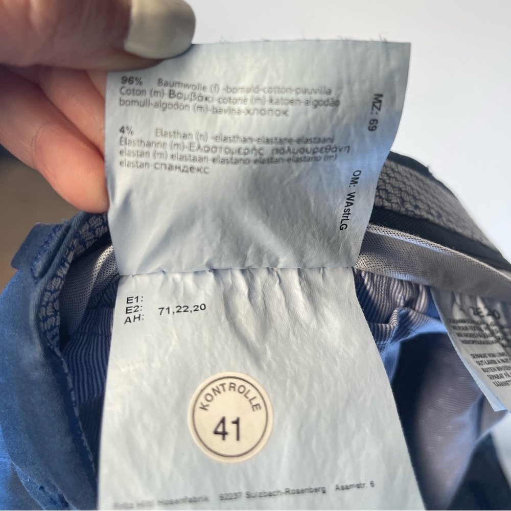 HILTL The Ultimate‎ Trouser Casual Pants Cotton Men's Blue Size US 36x30 - Picture 6 of 7